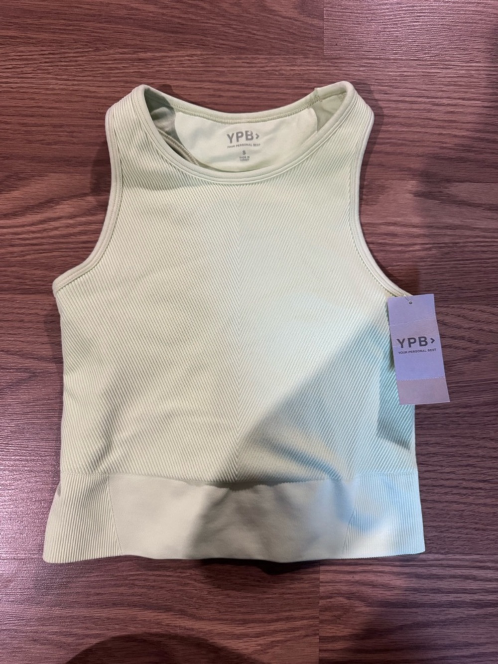 Light Green Ribbed Sports Bra
